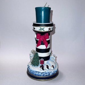 "Polar Lights" Christmas Candlestick